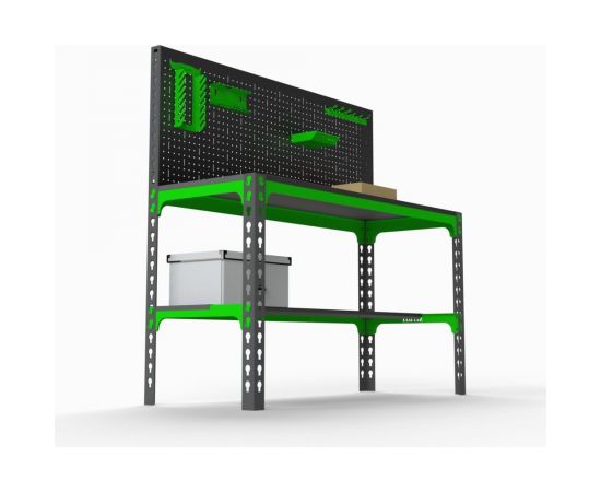 Металлический стол Metalex 750x1000x600 + перфопанель с комплектом аксессуаров SMMPRIA751060 – изображение 3