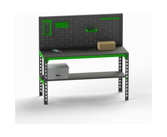 Металлический стол Metalex 750x1000x600 + перфопанель с комплектом аксессуаров SMMPRIA751060 – изображение 4