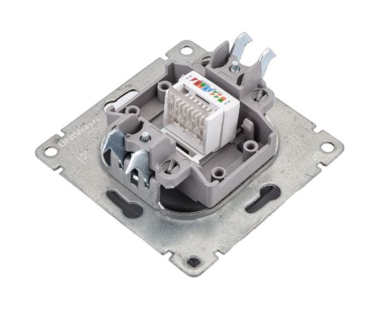 Компьютерная одноместная розетка UNIVersal серия афина с/у, 1а, rj45, графит еврослот A0051-Gr – изображение 3