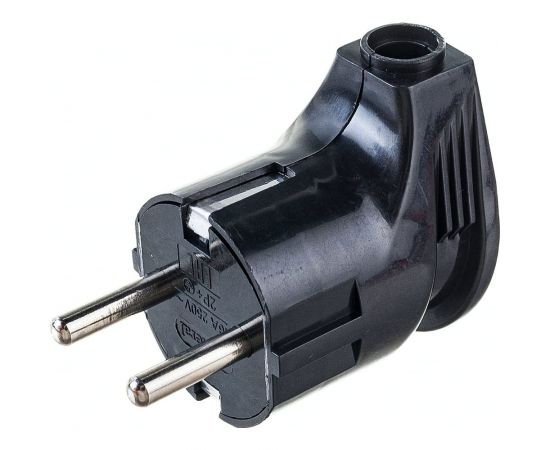 Разборная вилка General Lighting Systems GRV-P-16-С-G-B-IP20 16А угловая, с заземлением, черная IP20 470511 – изображение 2