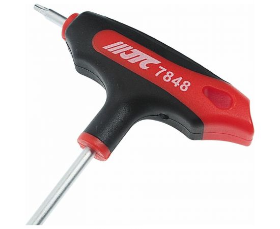 Двусторонний ключ JTC TORX с отверстием T10H и Т-образной рукояткой JTC-784810 – изображение 2