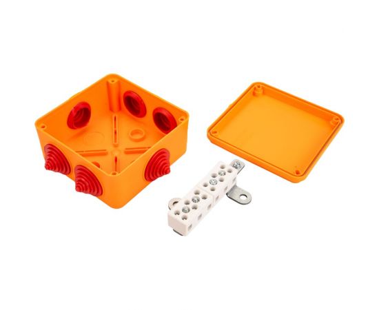 Распределительная огнестойкая коробка IEK ПС 100х100х50мм 6P 4мм2 IP55 6 вв. UKF30-100-100-050-6-4-09 – изображение 4