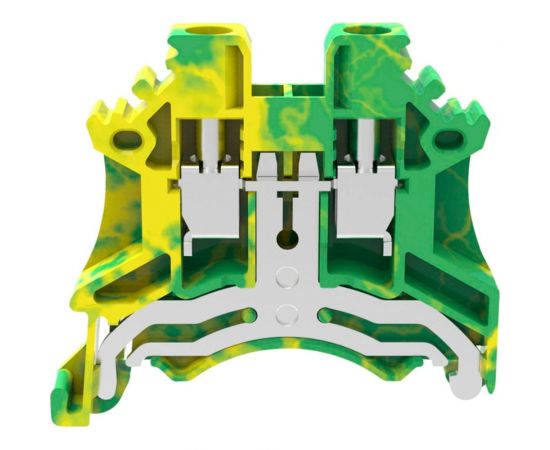Клемма на дин-рейку DEGSON 4 кв.мм, винтовая, земля, 100 штук DC4-PE-01P-1C-00Z(H) 