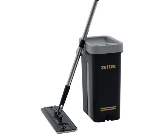 Швабра с отжимом и ведром premium xl (13 л) черное ZETTER ZIP-HOME-0322-17 