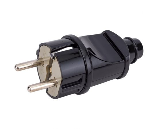 Прямая вилка duwi с заземлением черная 16А 250В 30466 1 