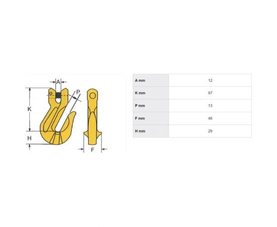 Крюк укорачивающий вилочного соединения для цепных стропов 3.15 т Haklift LYKH10 – изображение 2