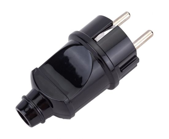 Прямая вилка duwi с заземлением черная 16А 250В 30466 1 – изображение 2