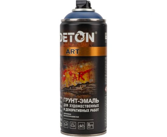 Грунт-эмаль для художественных и декоративных работ DETON темно-синий, аэрозоль 520 мл DTN-A70678 – изображение 5