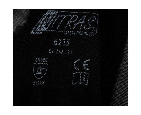 Трикотажные нейлоновые перчатки Arcticus черные, с ПУ покрытием, 13G, р.11, 12 пар 7215 ARC-1112 – изображение 3