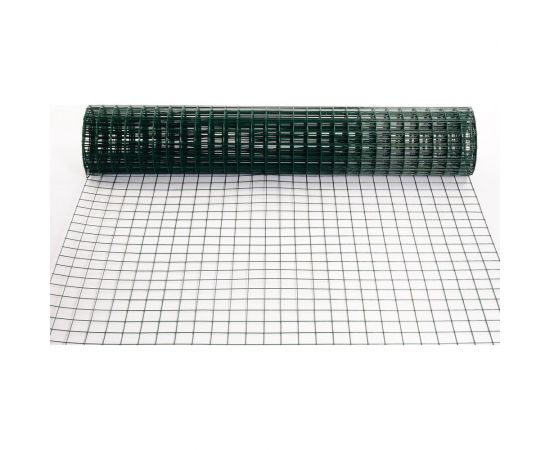 Сварная сетка ООО «ТД «КАСКАД» цинк+ПВХ, зеленая, ячейка 50x50 мм, 1.5x15 м, диаметр 2.2 мм 50501515ПВХ, 