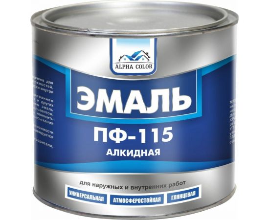 Эмаль Царицынские краски Alpha Color ПФ 115, светло-голубая, 1.9 кг 35098 
