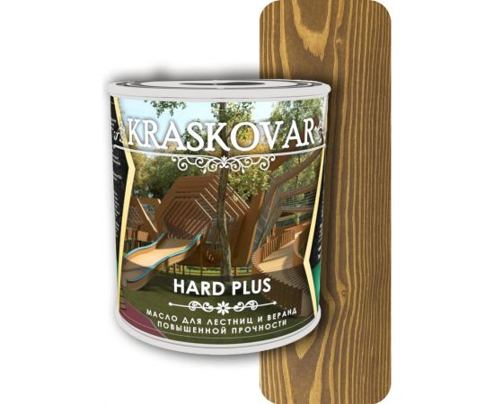 Масло повышенной прочности для лестниц и веранд Kraskovar Hard Plus можжевельник, 2.2 л 1684 