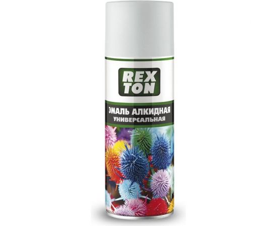 Алкидная универсальная эмаль REXTON RT-100.10 черная матовая, аэрозоль, 520 мл 56590 