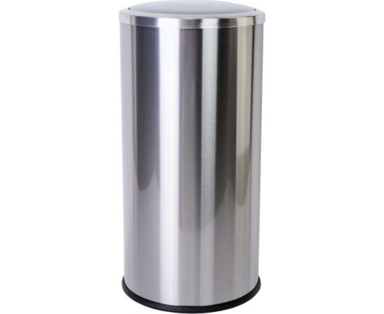 Урна для мусора PRIMANOVA VITA 30 л, из нерж.стали, с вращающейся крышкой, круглая, матовый корпус, чёрная вставка M-E46-30 
