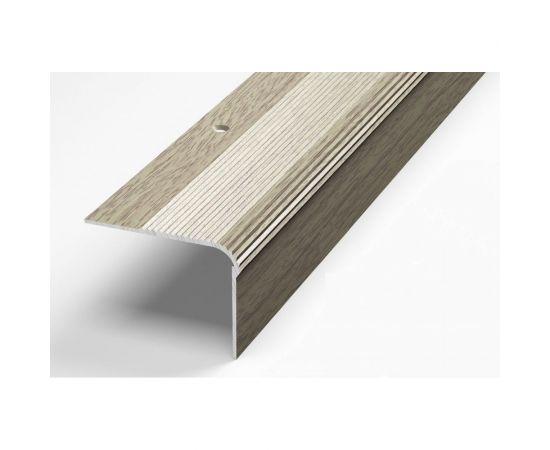 Порог угловой алюминиевый декоративный ЛУКА (54х41,8 мм, 1,35 м, дуб беленый) УТ000002625 