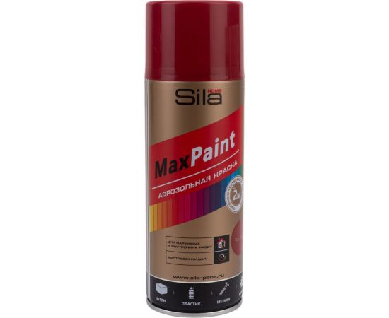 Универсальная аэрозольная эмаль Sila home max paint вишневый ral 3003, 520 мл 00-00004744 SILP3003 
