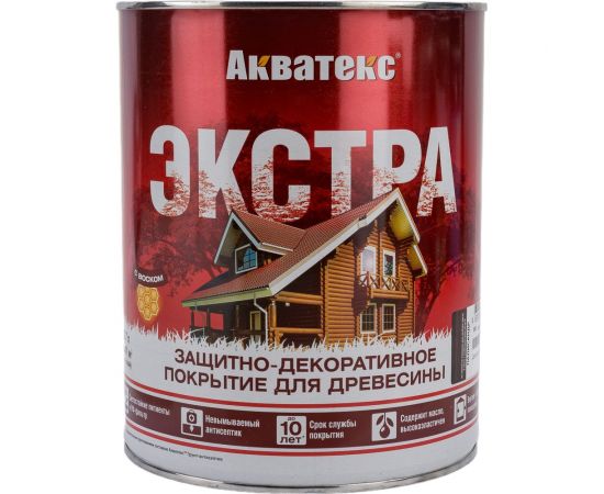 Защитно-декоративное покрытие для дерева АКВАТЕКС ЭКСТРА полуглянцевое, палисандр, 2.7 л 259746 – изображение 2