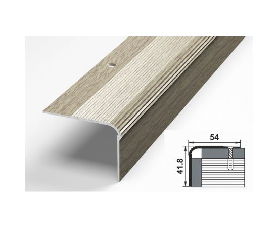 Порог угловой алюминиевый декоративный ЛУКА (54х41,8 мм, 1,35 м, дуб беленый) УТ000002625 – изображение 2
