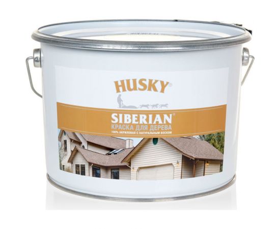 Акриловая краска для дерева HUSKY SIBERIAN коричневый RAL 8017, 9 л 31943 – изображение 2