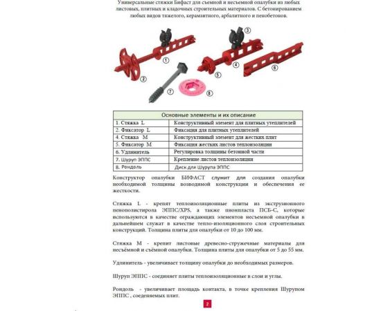 Конструктор опалубки BeFast СТЯЖКА М комплект 2 штуки с клипсами, 50 компл. USMS50S – изображение 4