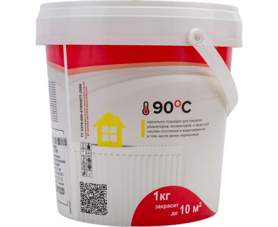 Акриловая эмаль для радиаторов отопления OLECOLOR полуглянцевая, 1 кг 4300007667 – изображение 2