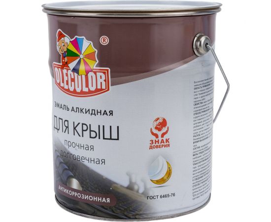 Алкидная эмаль для крыш OLECOLOR шоколадный, 5 кг 4300005334 – изображение 4