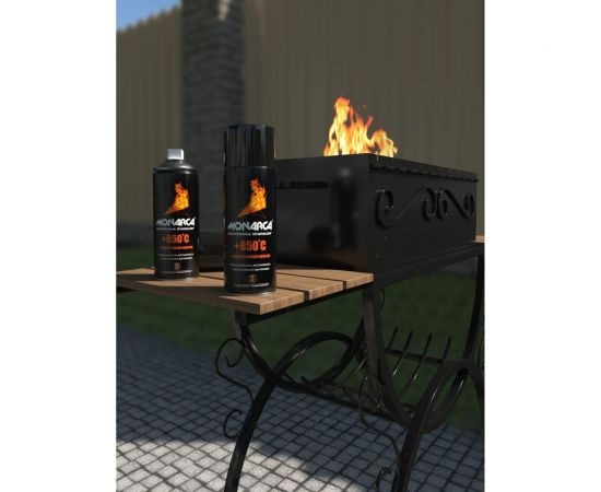 Краска аэрозольная термостойкая MONARCA +850 (520 мл, 270 г., черный) 21400 – изображение 5