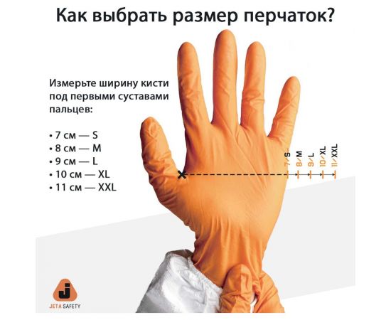Латексные химостойкие перчатки Jeta Safety 50/50, с хлопковым напылением, 0.4 мм, р. 10/xl JL711-10-XL – изображение 3