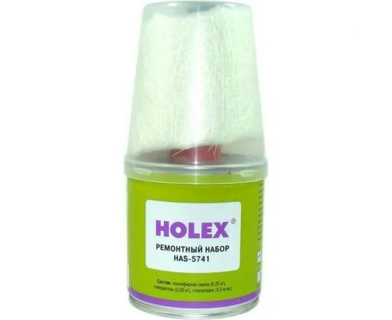 Полиэфирный ремонтный набор для металлов и стеклопластиков Holex 250 г HAS-5741 
