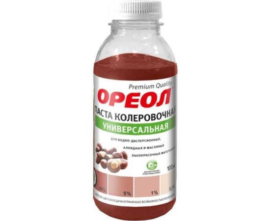 Универсальная колеровочная паста ОРЕОЛ красно-коричневый (08), 100 мл 4773 