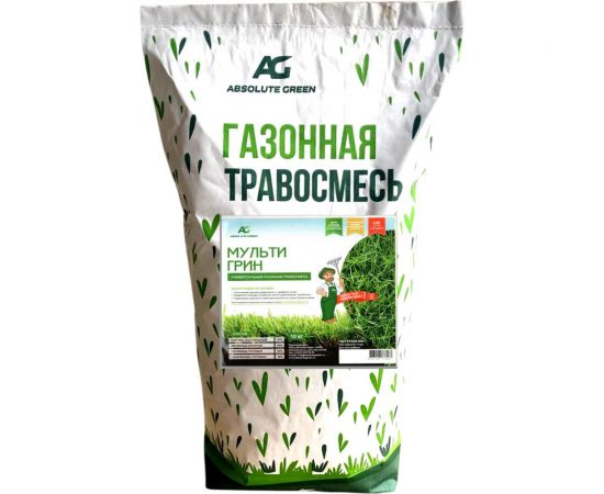 Газонная травосмесь ABSOLUTE GREEN Мульти Грин 10 кг 00000000351 