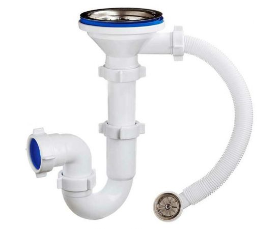 Прямоточный сифон ORIO 3 1/2 40, с переливом для керамогранитной мойки S-5107 