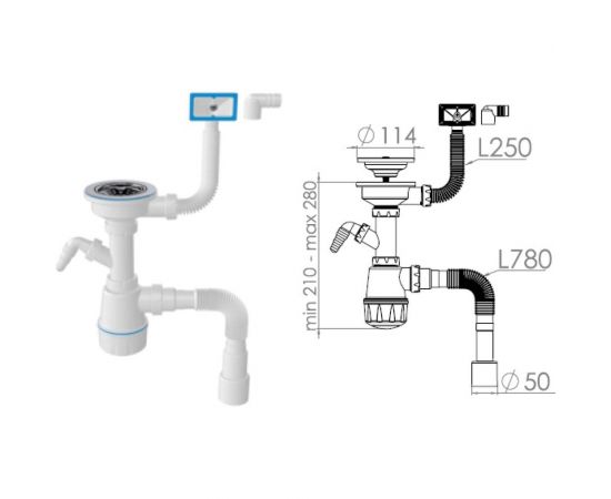 Сифон для кухни AV Engineering AVE129740 