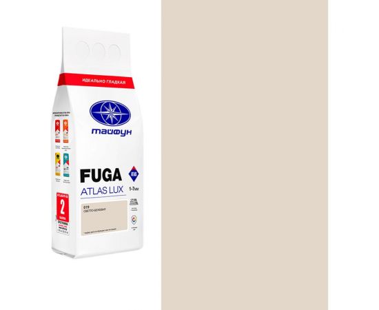 Цементная затирка Тайфун Fuga ATLAS LUX № 019 цвет светло-бежевый, мешок 2 кг 019-2-lux 