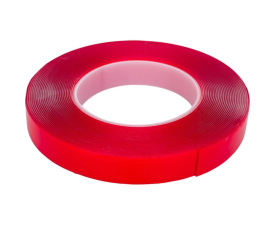 Акриловая двусторонняя клейкая лента Holex 19 мм х 10 м, 1 мм, прозрачная, блистер HAS-93939 