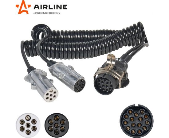 Кабель прицепа 4.5 м, 24 В, адаптер 15 контактов на тип-N/7 контактов и тип-S/7 контактов Airline ATE-16 – изображение 2