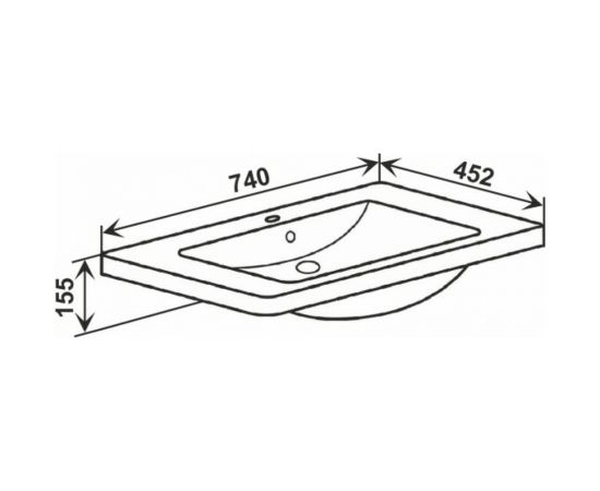 Мебельный умывальник RUNO SoloGrande Omega 75 УТ000001838 – изображение 2