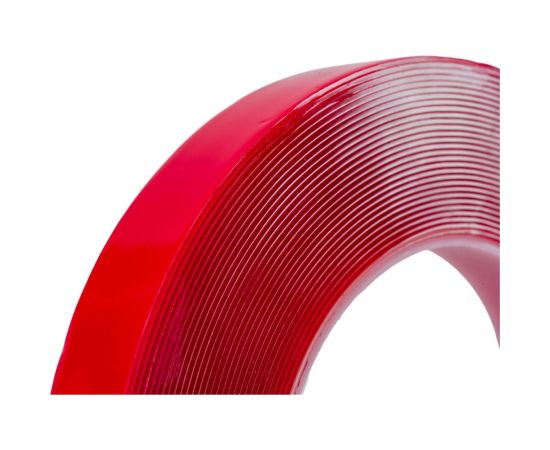 Акриловая двусторонняя клейкая лента Holex 19 мм х 10 м, 1 мм, прозрачная, блистер HAS-93939 – изображение 2