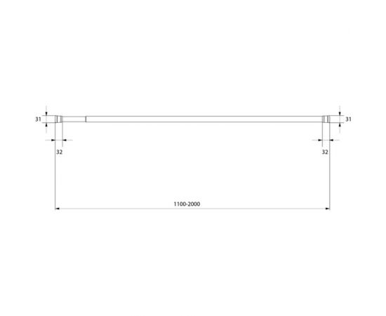 Карниз для ванной комнаты Milardo 110-200 см, голубой, 011A200M14 – изображение 2
