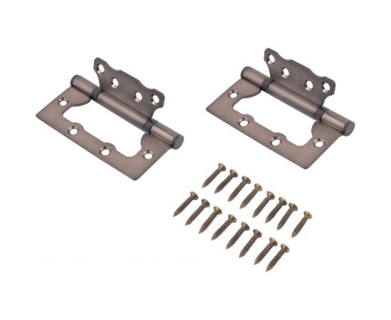 Накладная петля без врезки Аллюр 2BB MBN (100х75 мм; 2.5 мм; графит; 2 шт; коробка) 12160 