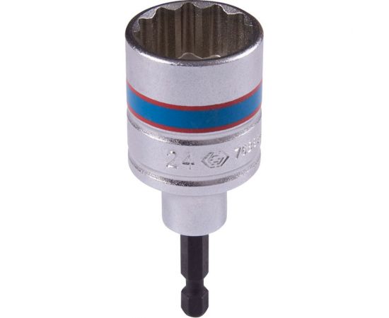 Головка двенадцатигранная 1/4"", 24х80 мм для шуруповерта KING TONY 76B824M 