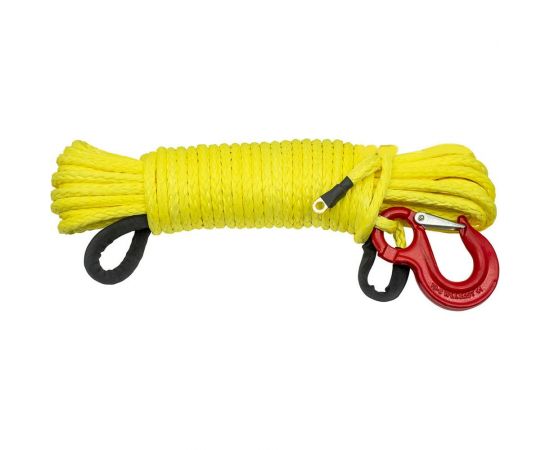 Трос синтетический 10 мм, 25 м, готовый для лебёдки РИФ Rope10mm25m 