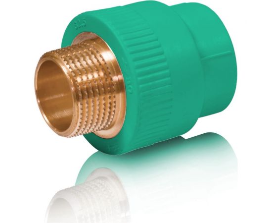 Комбинированная муфта с наружной резьбой Blue Ocean 25x3/4, полипропиленовая, зеленая PPRF/EA G -25х3/4 