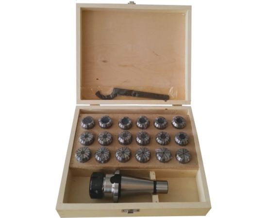 Патрон цанговый NT30ER32 хвостовик конус 7:24 DIN2080 с набором цанг 18 шт., 3-20 мм GRIFF b221413 