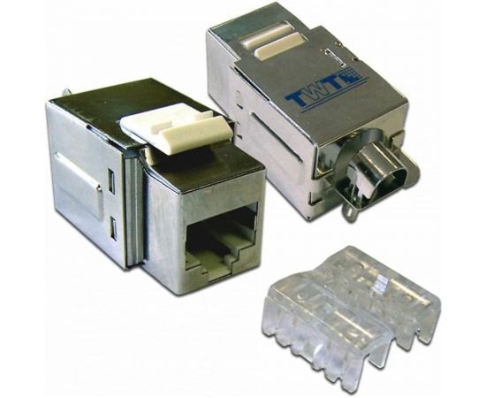 Вставка Keystone RJ-45, категория 5e, экранированная, белая, TWT-OK45STP-110WH 
