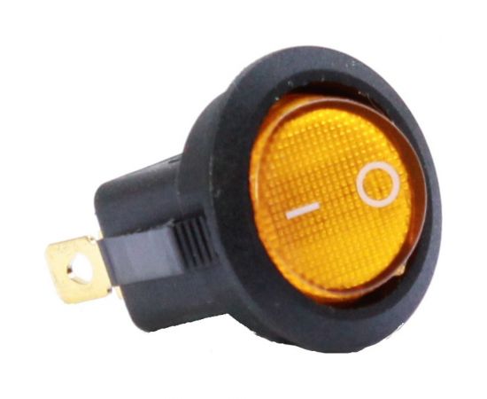 Круглая клавиша Nord-Yada 12V 20А желтая с подсветкой (3 контакта) ON-OFF (2шт в упаковке) 905478 