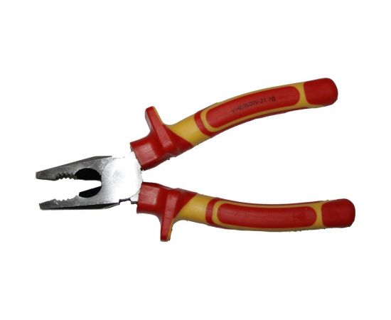 Диэлектрические комбинированные плоскогубцы Промлайн 200мм, Cr-v до 1000В с двухкомпонентными рукоятками ПЛ0210103200_z022 