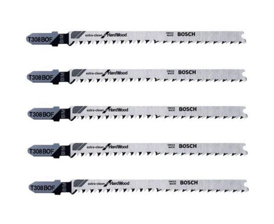 Пилки для лобзика по дереву (91 мм; 5 шт.) T308BOF Bosch 2608636640 