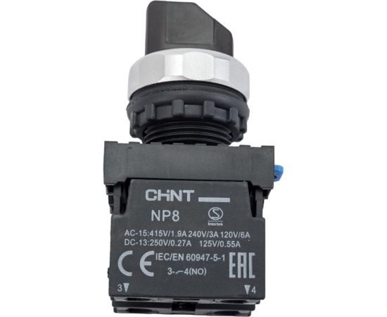 Переключатель CHINT с фиксацией NP8-20X/312 без подсветки 2НО черн. IP65 (R) 578131 – изображение 4