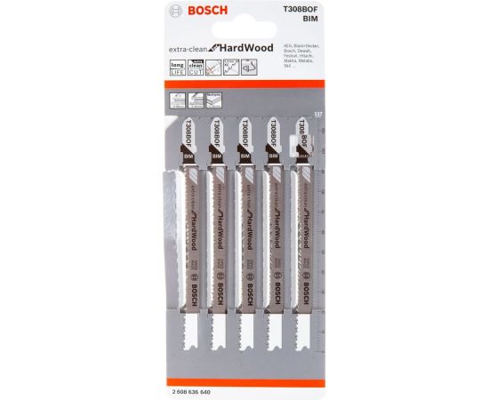Пилки для лобзика по дереву (91 мм; 5 шт.) T308BOF Bosch 2608636640 – изображение 2